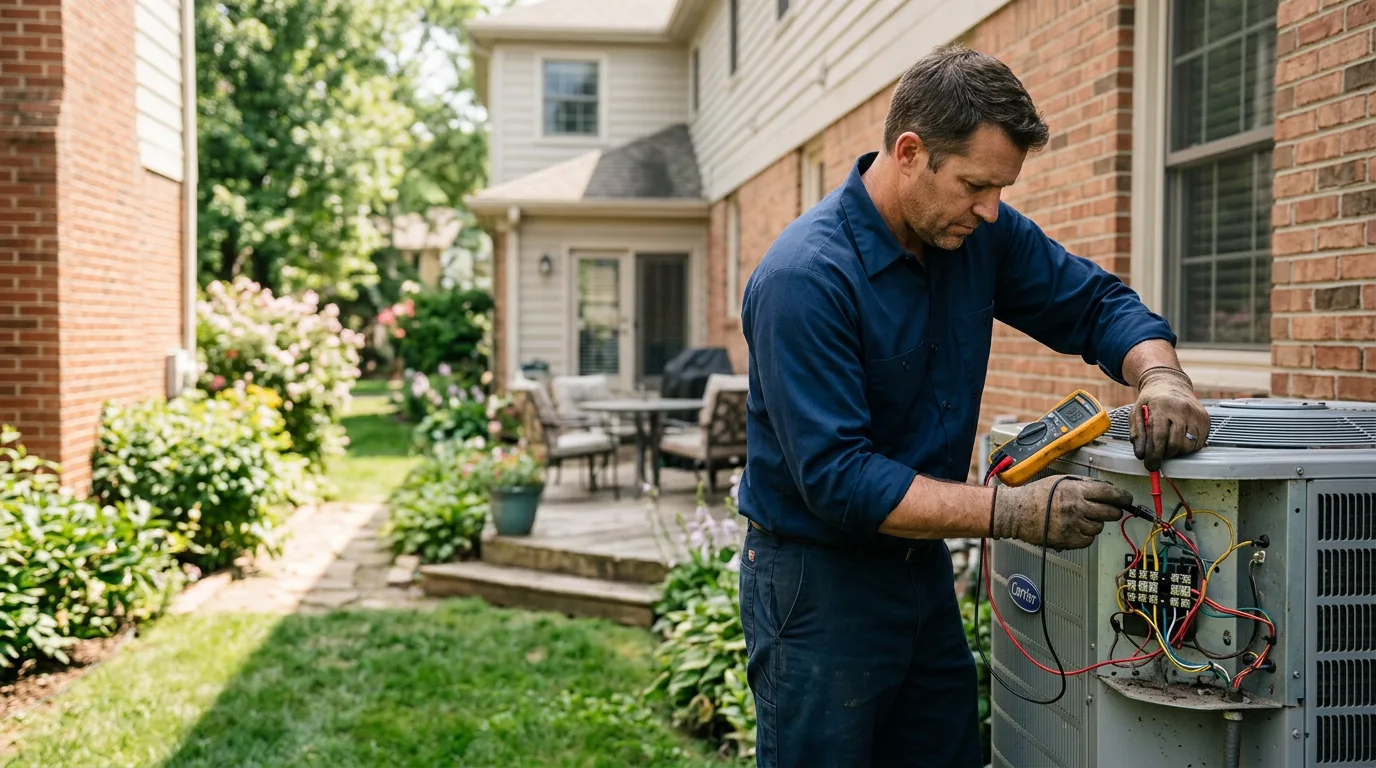 HVAC technician working near Ursa, IL